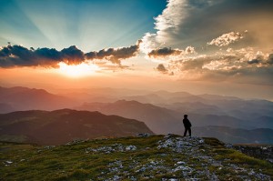sunset over mountain