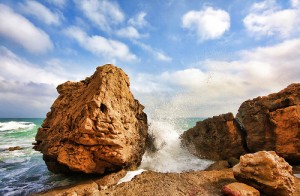 water on a cliff face